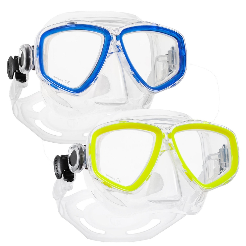 Neu DIDEEP Tauchen Tauchmaske gehärtetes Glas Objektiv Unterwasser Schwimmen 