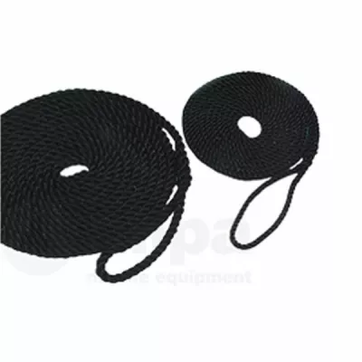 Geslagene Polypropylen Festmacher mit Augspleiß, Ø10mm, L=4,5m, schwarz von Allpa