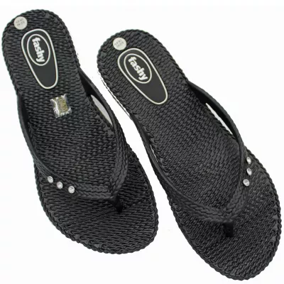Fashy Saint Tropez Pantolette Badeschuhe Flip Flop Schwarz Gr. 39