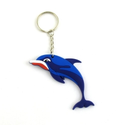Schlüsselanhänger lustiger Delfin aus Gummi